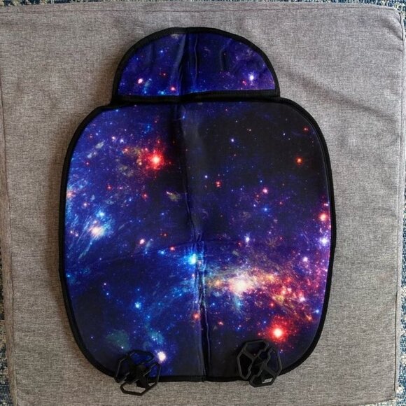 Car Seat Bottom Covers Cushion Pad Mat Breathable Polyester Mat, 1 Pair, Galaxy - Picture 2 of 7